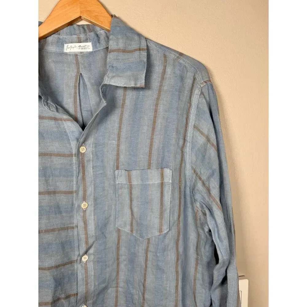 NWOT Free People x CP Shades Mixed Plaid Linen Double Cloth Top L $250 - Picture 9 of 12